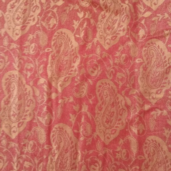 Orange Paisley Cashmere Slik Scarf Shawl Wrap Stole Silk Soft Women Warm 28 x 70 - Picture 13 of 16